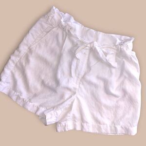 Aritzia Wilfed Womens Shorts Sz 12 White Sail Linen Short Elastic Tie Classicore